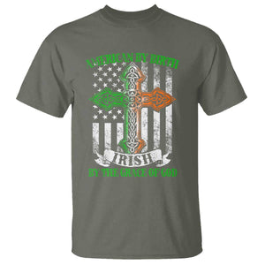 American By Birth Irish By The Grace Of God T Shirt TS09 Military Green Print Your Wear