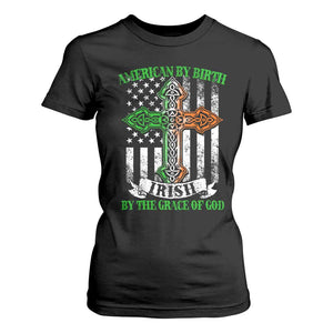American By Birth Irish By The Grace Of God T Shirt For Women TS09 Black Print Your Wear