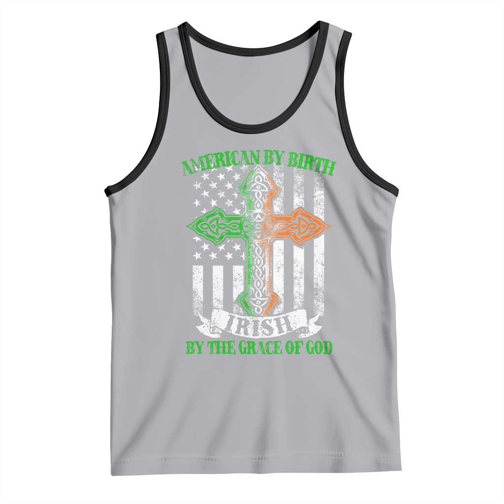 American By Birth Irish By The Grace Of God Tank Top TS09 Athletic Heather Black Print Your Wear