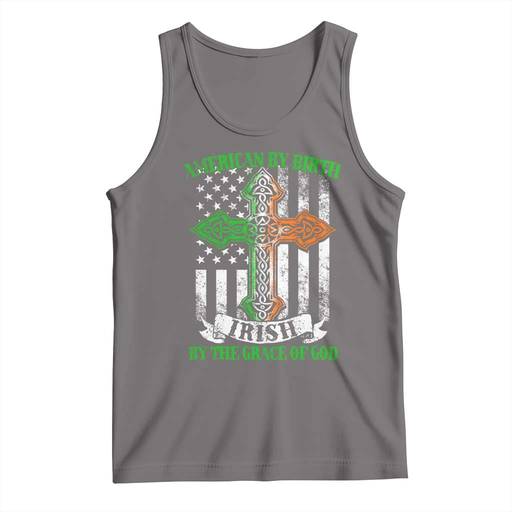 American By Birth Irish By The Grace Of God Tank Top TS09 Deep Heather Print Your Wear