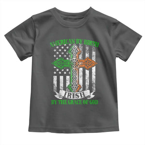 American By Birth Irish By The Grace Of God Toddler T Shirt TS09 Dark Heather Print Your Wear