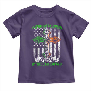 American By Birth Irish By The Grace Of God Toddler T Shirt TS09 Purple Print Your Wear