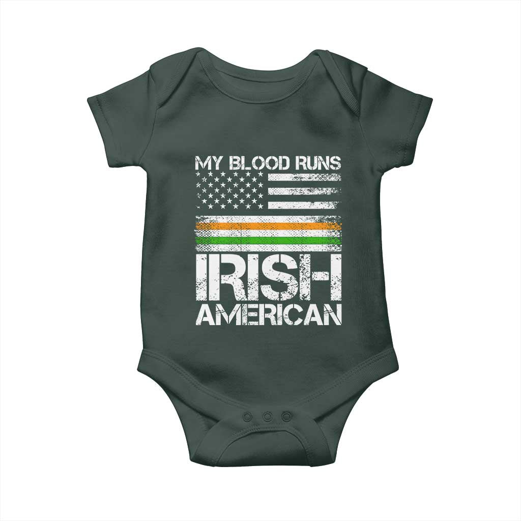 Irish American Pride Baby Onesie My Blood Runs Ireland America Flag TS09 Print Your Wear