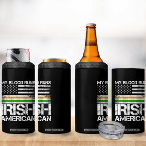 Irish American Pride 4 in 1 Can Cooler Tumbler My Blood Runs Ireland America Flag TS09 Print Your Wear