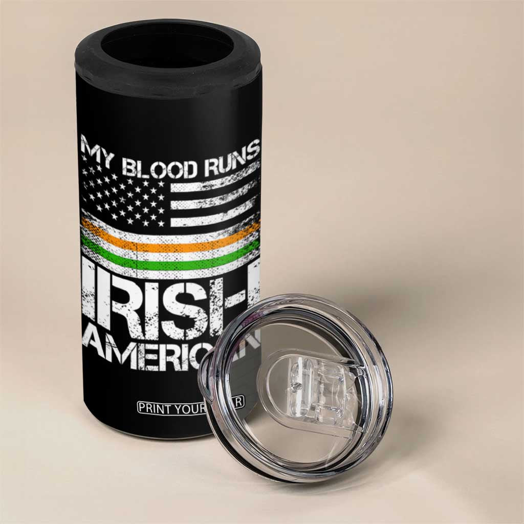 Irish American Pride 4 in 1 Can Cooler Tumbler My Blood Runs Ireland America Flag TS09 Print Your Wear