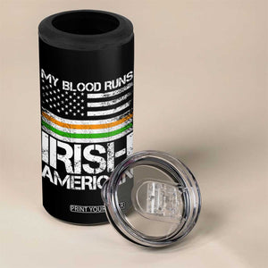 Irish American Pride 4 in 1 Can Cooler Tumbler My Blood Runs Ireland America Flag TS09 Print Your Wear