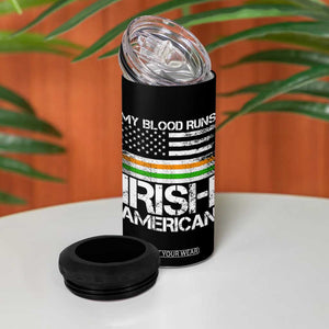 Irish American Pride 4 in 1 Can Cooler Tumbler My Blood Runs Ireland America Flag TS09 Print Your Wear