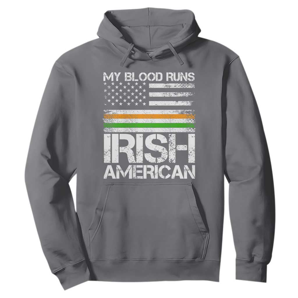 Irish American Pride Hoodie My Blood Runs Ireland America Flag TS09 Charcoal Print Your Wear