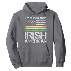 Irish American Pride Hoodie My Blood Runs Ireland America Flag TS09 Charcoal Print Your Wear