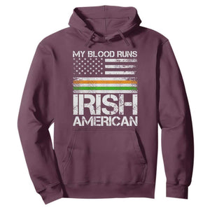 Irish American Pride Hoodie My Blood Runs Ireland America Flag TS09 Maroon Print Your Wear