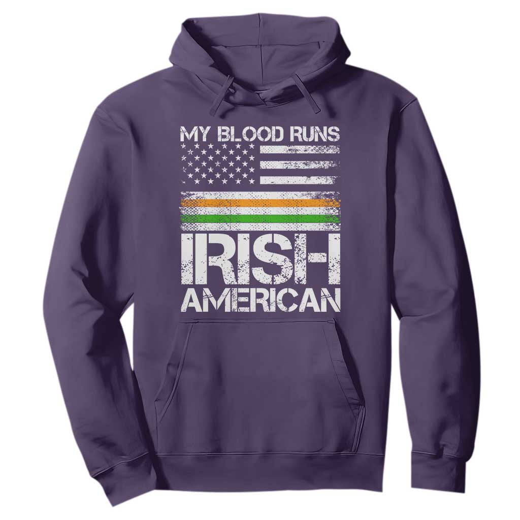 Irish American Pride Hoodie My Blood Runs Ireland America Flag TS09 Purple Print Your Wear