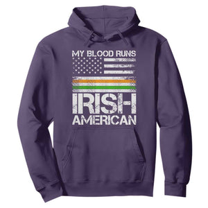 Irish American Pride Hoodie My Blood Runs Ireland America Flag TS09 Purple Print Your Wear