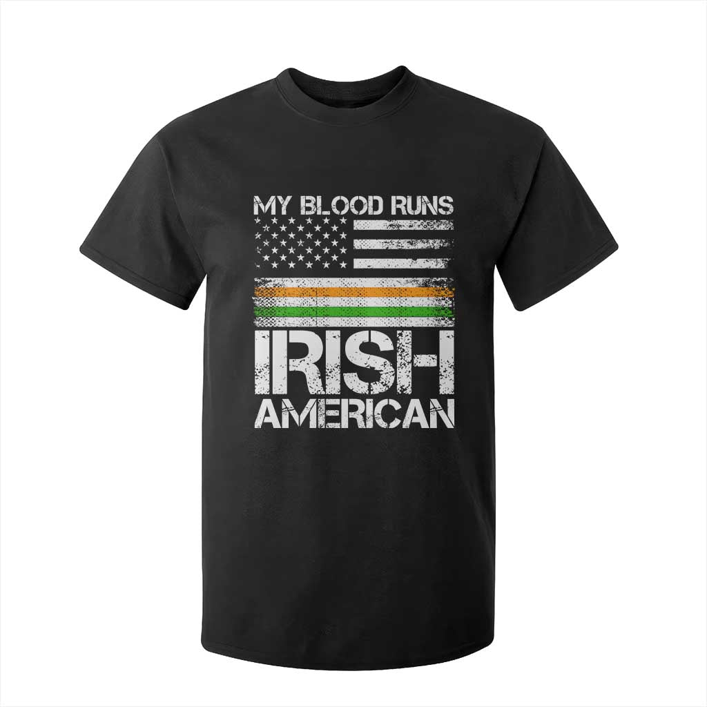 Irish American Pride T Shirt For Kid My Blood Runs Ireland America Flag TS09 Black Print Your Wear