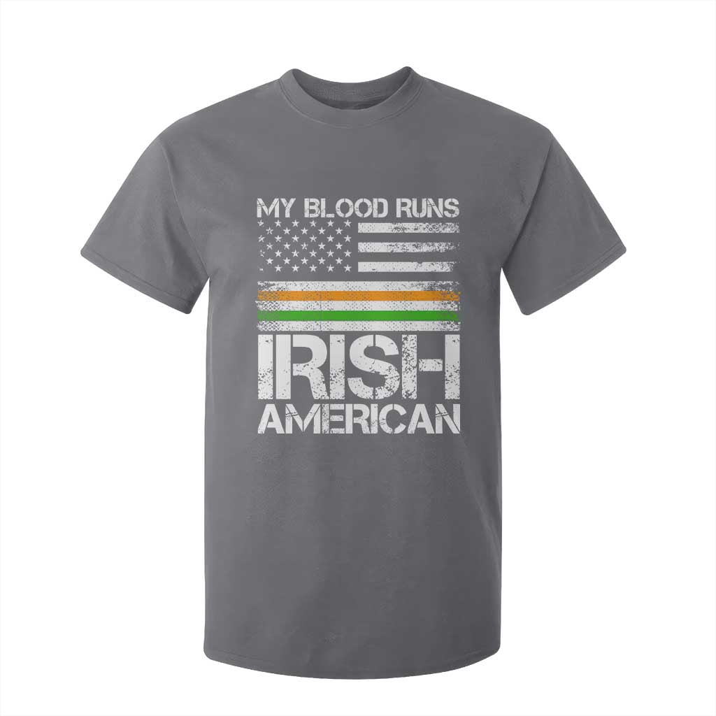 Irish American Pride T Shirt For Kid My Blood Runs Ireland America Flag TS09 Charcoal Print Your Wear