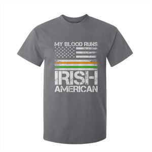 Irish American Pride T Shirt For Kid My Blood Runs Ireland America Flag TS09 Charcoal Print Your Wear
