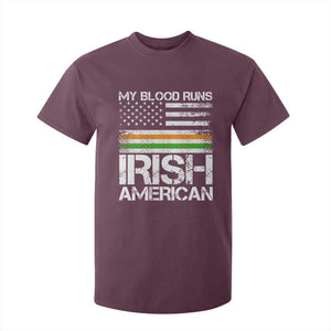 Irish American Pride T Shirt For Kid My Blood Runs Ireland America Flag TS09 Maroon Print Your Wear