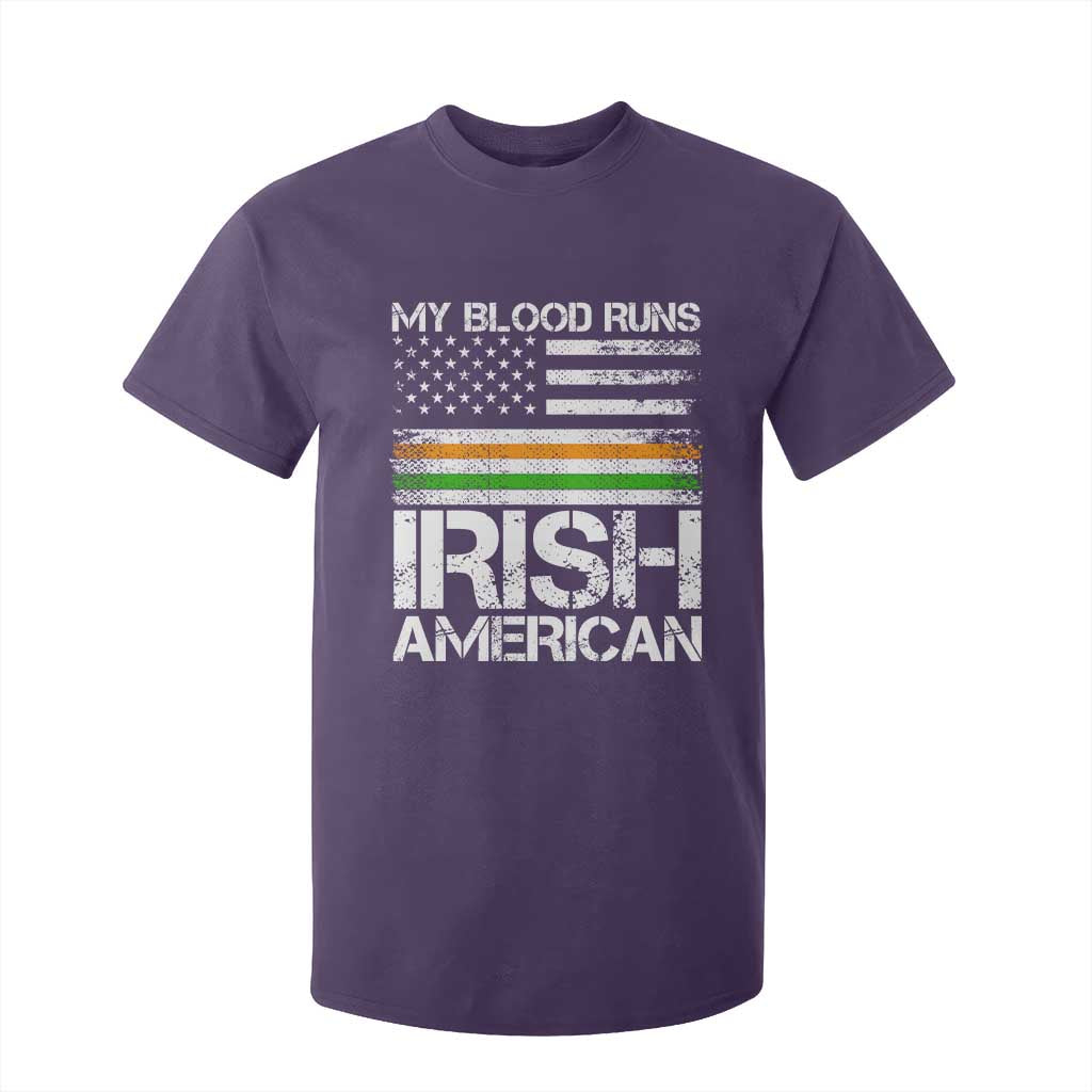 Irish American Pride T Shirt For Kid My Blood Runs Ireland America Flag TS09 Purple Print Your Wear