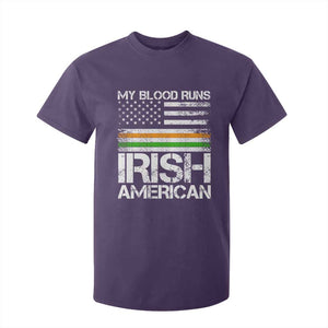 Irish American Pride T Shirt For Kid My Blood Runs Ireland America Flag TS09 Purple Print Your Wear
