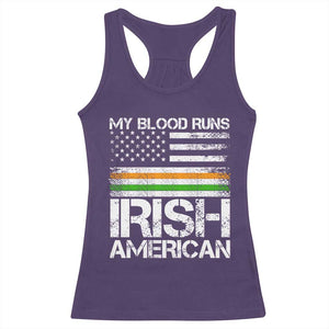 Irish American Pride Racerback Tank Top My Blood Runs Ireland America Flag TS09 Purple Print Your Wear