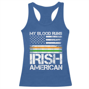 Irish American Pride Racerback Tank Top My Blood Runs Ireland America Flag TS09 Royal Blue Print Your Wear