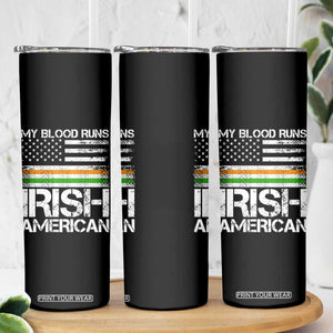 Irish American Pride Skinny Tumbler My Blood Runs Ireland America Flag TS09 Print Your Wear
