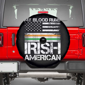 Irish American Pride Spare Tire Cover My Blood Runs Ireland America Flag TS09 Black Print Your Wear