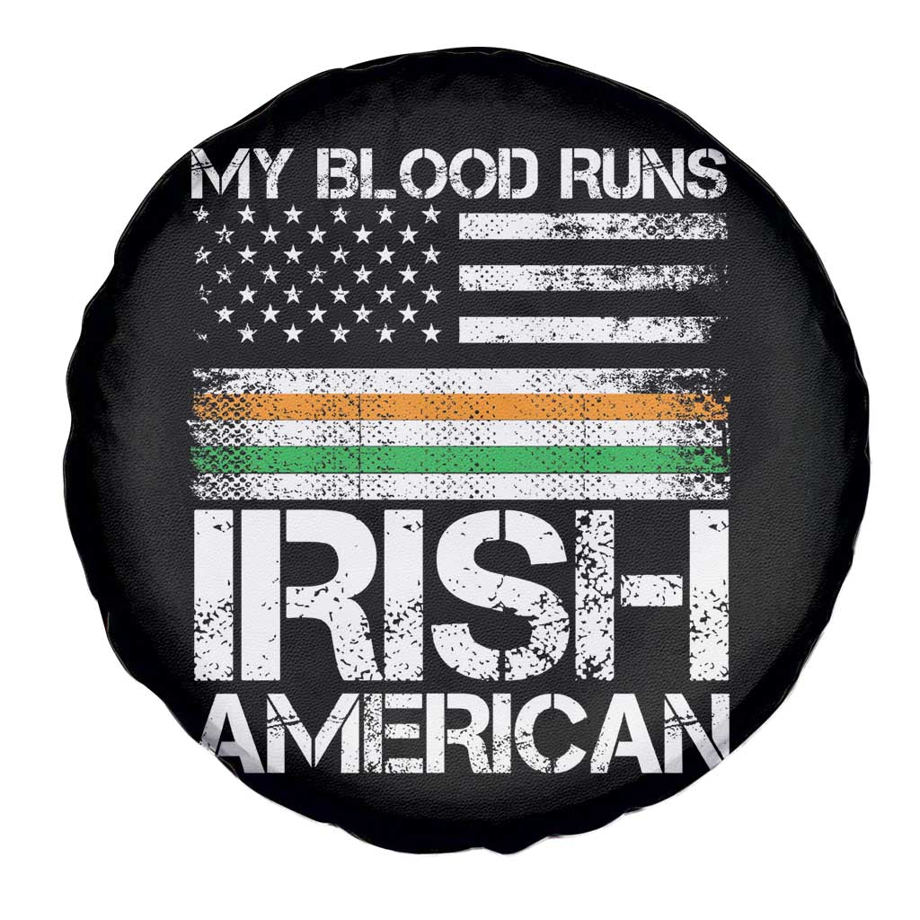 Irish American Pride Spare Tire Cover My Blood Runs Ireland America Flag TS09 Print Your Wear