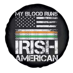 Irish American Pride Spare Tire Cover My Blood Runs Ireland America Flag TS09 Print Your Wear
