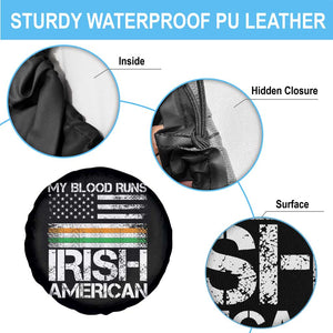 Irish American Pride Spare Tire Cover My Blood Runs Ireland America Flag TS09 Print Your Wear
