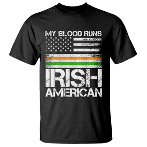 Irish American Pride T Shirt My Blood Runs Ireland America Flag TS09 Black Print Your Wear