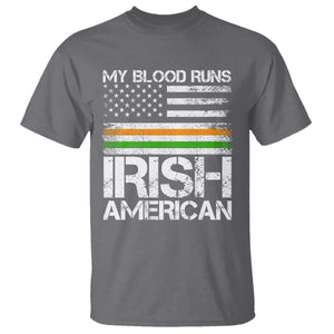 Irish American Pride T Shirt My Blood Runs Ireland America Flag TS09 Charcoal Print Your Wear
