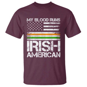 Irish American Pride T Shirt My Blood Runs Ireland America Flag TS09 Maroon Print Your Wear