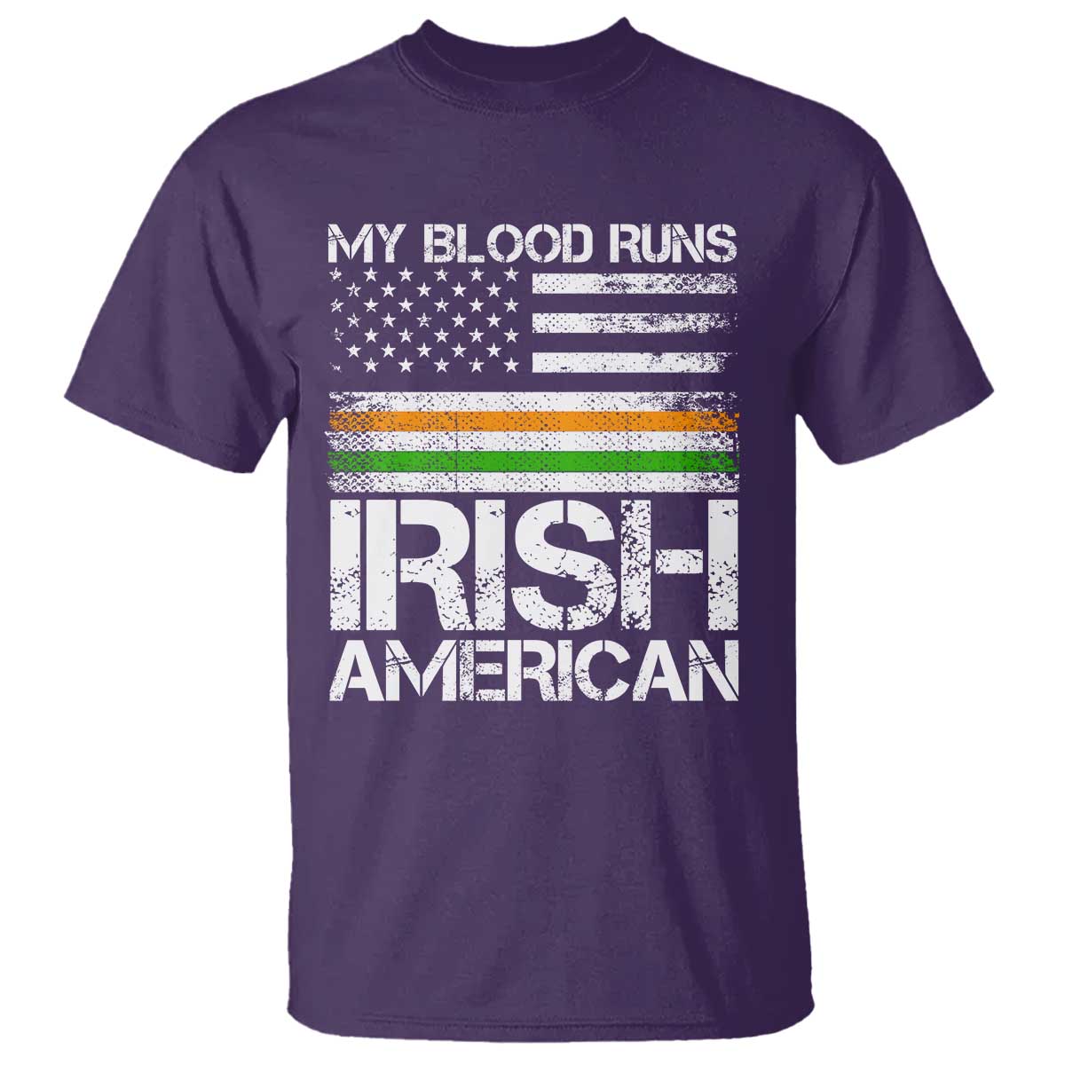Irish American Pride T Shirt My Blood Runs Ireland America Flag TS09 Purple Print Your Wear