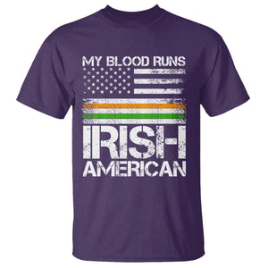 Irish American Pride T Shirt My Blood Runs Ireland America Flag TS09 Purple Print Your Wear