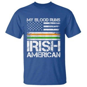 Irish American Pride T Shirt My Blood Runs Ireland America Flag TS09 Royal Blue Print Your Wear