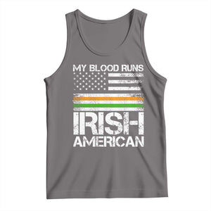 Irish American Pride Tank Top My Blood Runs Ireland America Flag TS09 Deep Heather Print Your Wear