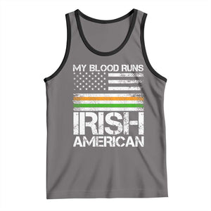 Irish American Pride Tank Top My Blood Runs Ireland America Flag TS09 Deep Heather Black Print Your Wear
