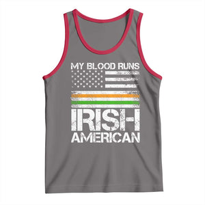 Irish American Pride Tank Top My Blood Runs Ireland America Flag TS09 Deep Heather Red Print Your Wear