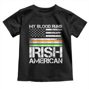 Irish American Pride Toddler T Shirt My Blood Runs Ireland America Flag TS09 Black Print Your Wear