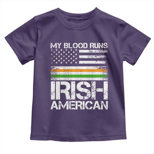 Irish American Pride Toddler T Shirt My Blood Runs Ireland America Flag TS09 Purple Print Your Wear