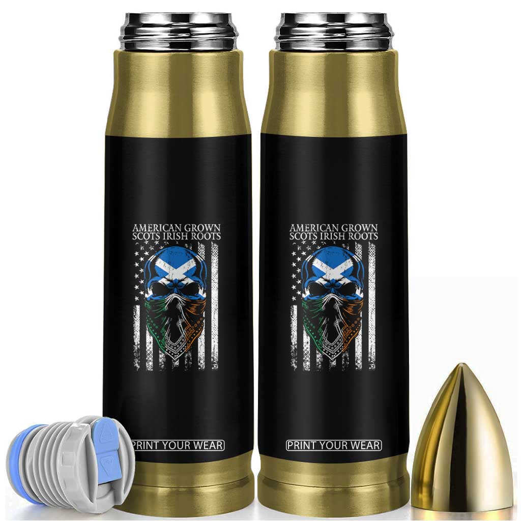 American Grown With Scots Irish Roots Bullet Tumbler American Ulster Scots Skull Flag TS09 Black Print Your Wear