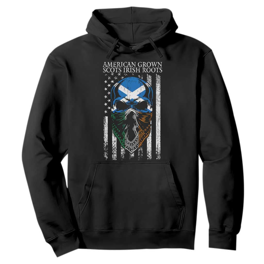 American Grown With Scots Irish Roots Hoodie American Ulster Scots Skull Flag TS09 Black Print Your Wear