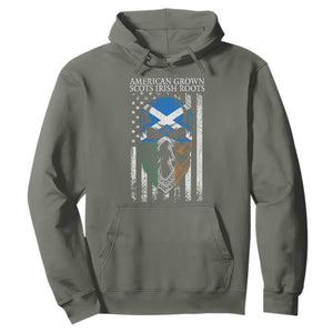 American Grown With Scots Irish Roots Hoodie American Ulster Scots Skull Flag TS09 Military Green Print Your Wear