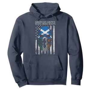 American Grown With Scots Irish Roots Hoodie American Ulster Scots Skull Flag TS09 Navy Print Your Wear
