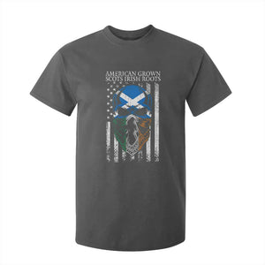 American Grown With Scots Irish Roots T Shirt For Kid American Ulster Scots Skull Flag TS09 Dark Heather Print Your Wear