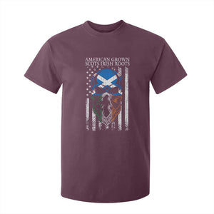 American Grown With Scots Irish Roots T Shirt For Kid American Ulster Scots Skull Flag TS09 Maroon Print Your Wear