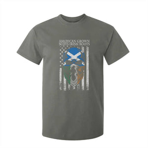 American Grown With Scots Irish Roots T Shirt For Kid American Ulster Scots Skull Flag TS09 Military Green Print Your Wear