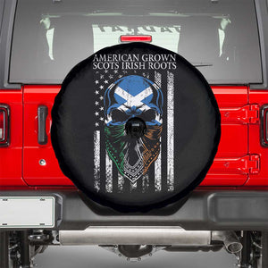 American Grown With Scots Irish Roots Spare Tire Cover American Ulster Scots Skull Flag TS09 Black Print Your Wear