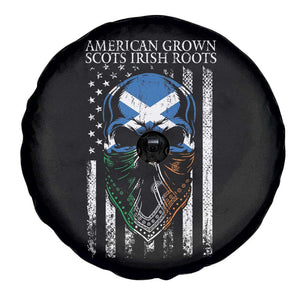 American Grown With Scots Irish Roots Spare Tire Cover American Ulster Scots Skull Flag TS09 Print Your Wear