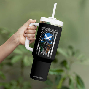 American Grown With Scots Irish Roots Tumbler With Handle American Ulster Scots Skull Flag TS09 Print Your Wear